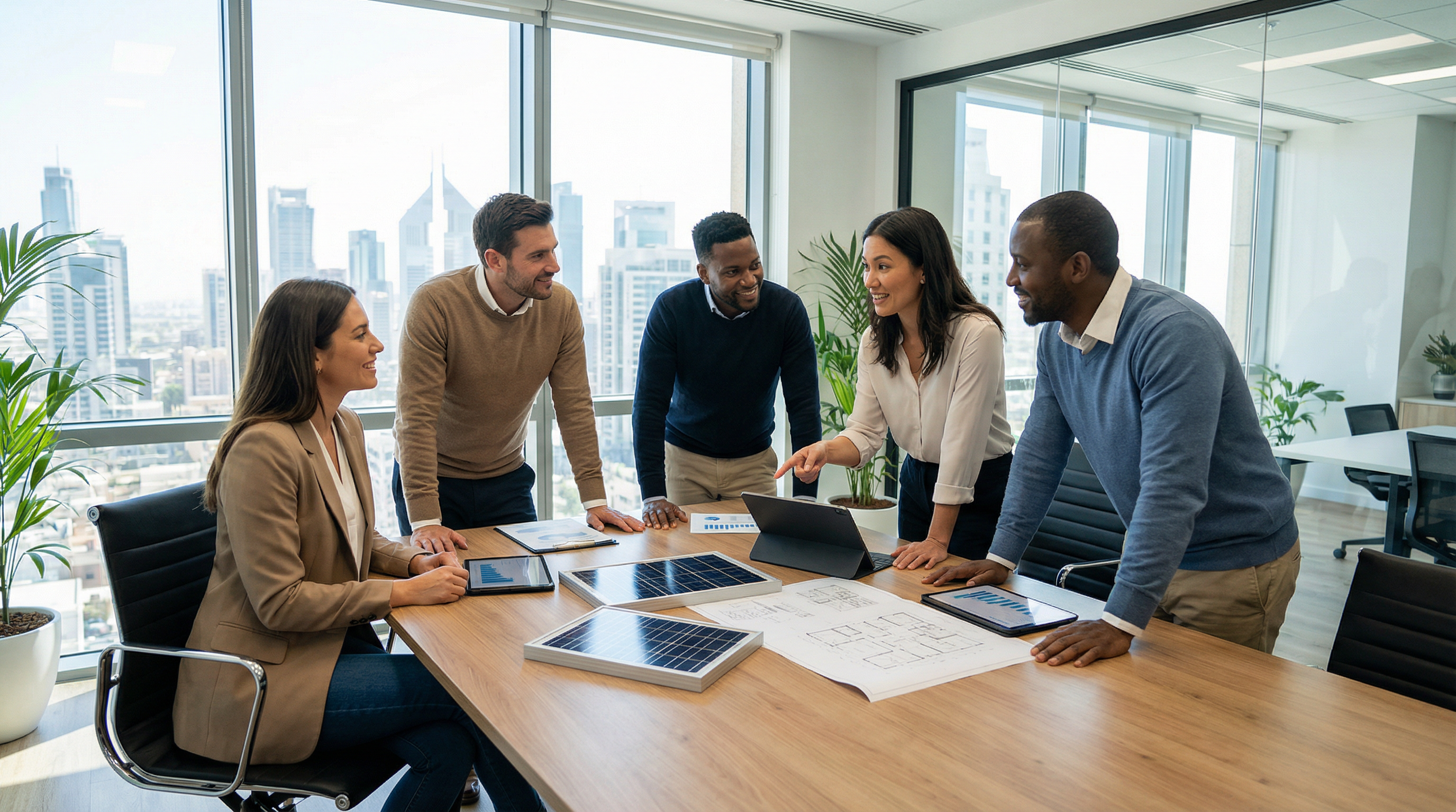 GAIN RATE team discussing renewable energy projects