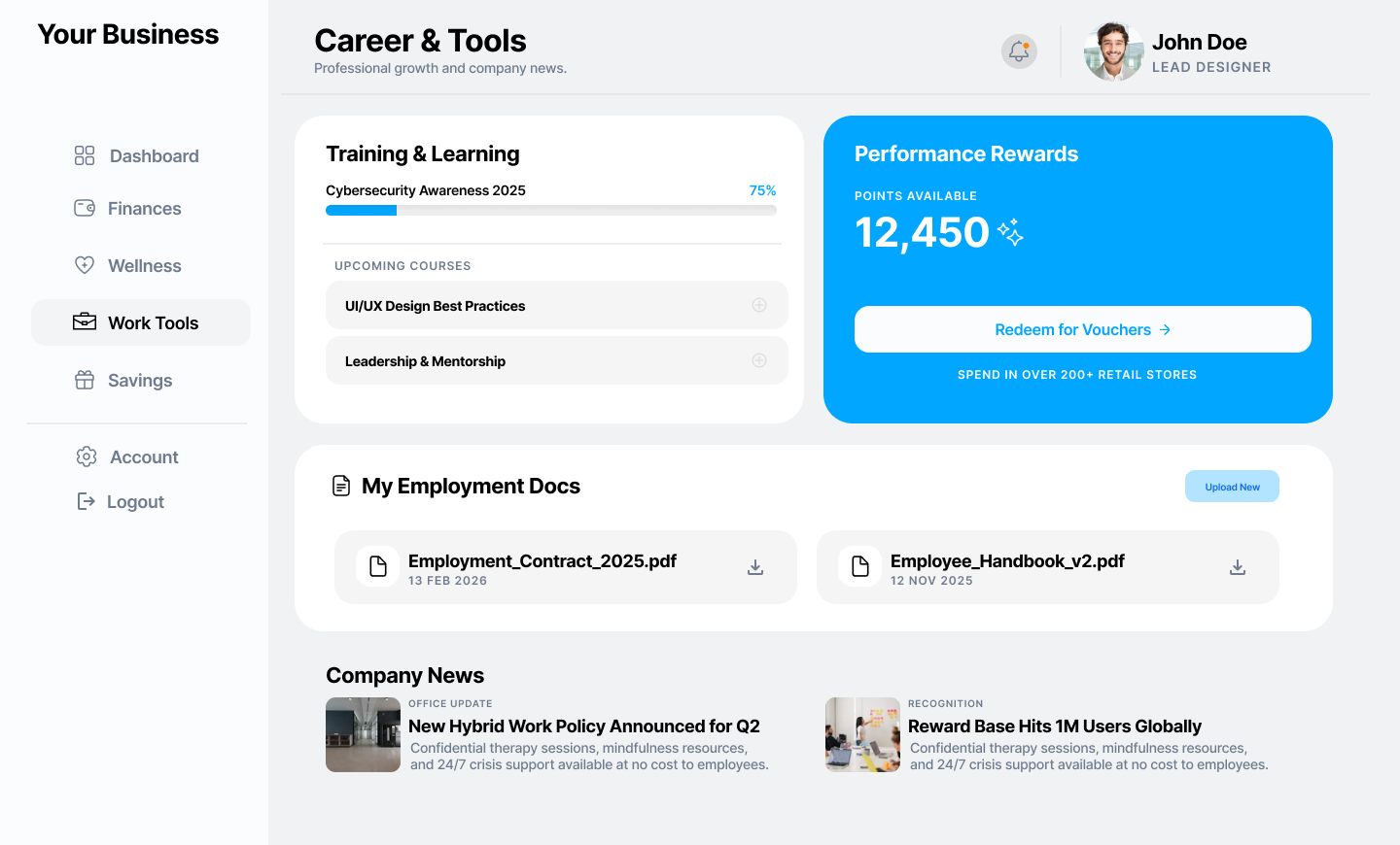 Benefits Portal Work Tools