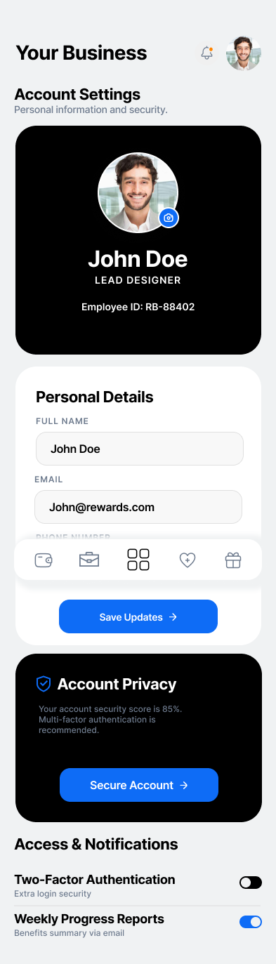 Account Settings Screen